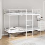 vidaXL Stapelbed zonder matras 100x190 cm staal wit, Verzenden, Nieuw