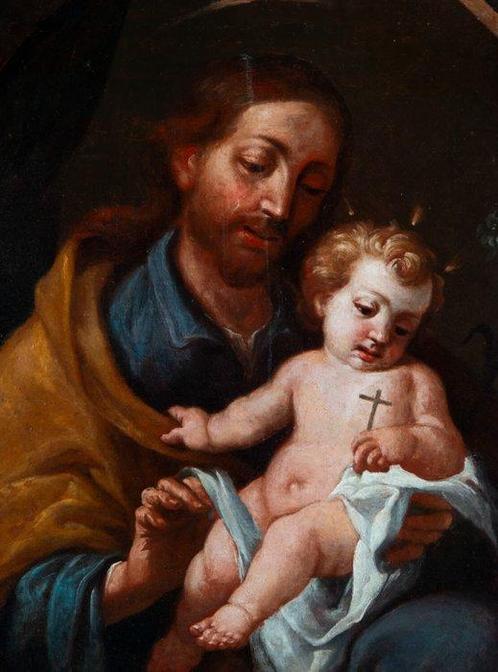 Jose Risueño (1665-1732), Attribué(e) à - San José con el, Antiek en Kunst, Kunst | Schilderijen | Klassiek