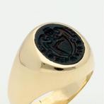 Bague - 18 carats Or jaune - Zegelring / Heliotroop, Handtassen en Accessoires, Ringen, Nieuw