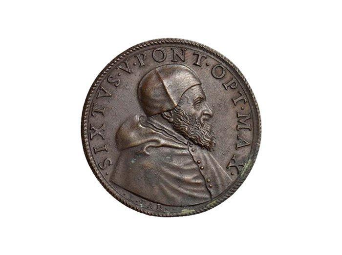 Italië. Bronze Medal 1585–1590 TVTVM REGIMEN,, Postzegels en Munten, Munten en Bankbiljetten | Toebehoren