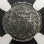 Verenigd Koninkrijk. Victoria. 3 Pence 1901 - NGC MS65, Postzegels en Munten