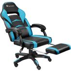 tectake Racing bureaustoel Comodo met voetsteun - zwart/azuu, Huis en Inrichting, Bureaus, Verzenden, Nieuw