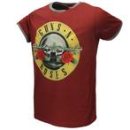 Guns N Roses Logo Ringer T-Shirt Rood - Officiële, Kleding | Heren, Nieuw