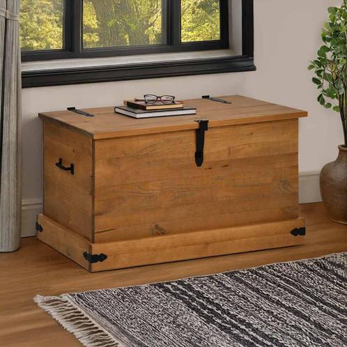vidaXL Opbergkist HALDEN 91x48x47 cm massief grenenhout, Huis en Inrichting, Kasten | Overige, Nieuw, Verzenden