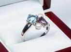 Zonder minimumprijs - Ring - 925 zilver - topaas - amethist, Nieuw