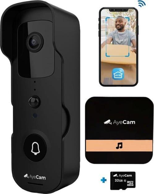 AyeCam Draadloze Video Deurbel Met Camera, App en Wifi -, Maison & Meubles, Sonnettes, Envoi