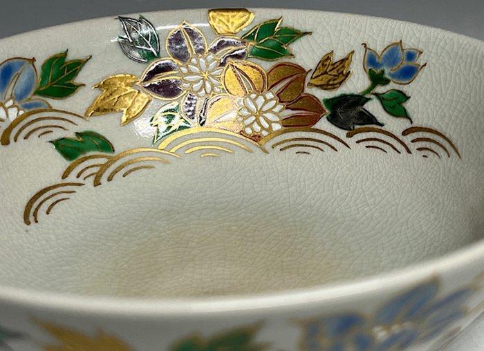 Kyo-yaki () kleurige Tessen-mon  platte theekop -, Antiek en Kunst, Antiek | Overige Antiek