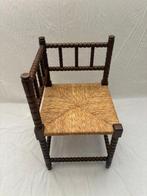 Stoel - Franse Bobbin Hoekstoel met Rieten Afwerking - Hout,, Antiek en Kunst