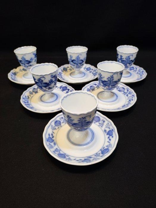 Meissen - Eierhouder set (6) - 6er Set antike Eierbecher mit, Antiek en Kunst, Antiek | Glaswerk en Kristal