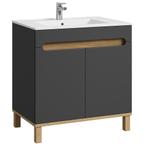 Badplaats Badkamermeubel Otero 80cm - Grijs / Eiken, Verzenden, Nieuw
