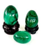 Decoratief ornament (3) - 3 Malachiet Eieren Congo - Congo -, Verzamelen