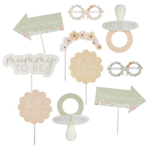 Babyshower Photobooth Props 10st, Hobby en Vrije tijd, Feestartikelen, Nieuw, Verzenden