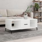 vidaXL Salontafel 102x50x40 cm bewerkt hout hoogglans wit, Huis en Inrichting, Tafels | Salontafels, Verzenden, Nieuw