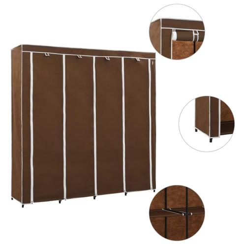 vidaXL Kledingkast met 4 vakken 175x45x170 cm bruin, Huis en Inrichting, Kasten | Kleerkasten, Nieuw, Verzenden