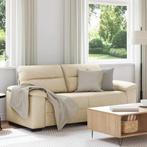 vidaXL 2-zitsbank crème 140 cm stof, Huis en Inrichting, Zetels | Zetels, Verzenden, Nieuw