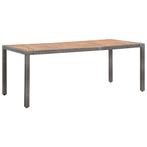 vidaXL Table de jardin Gris 190x90x75cm Résine tressée, Neuf, Verzenden