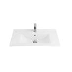 Wastafel BWS 1 Kraangat 45x80 cm Rechthoek Keramiek Wit, Ophalen of Verzenden, Nieuw, Overige typen
