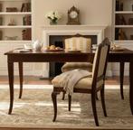 Stoel (2) - Walnoot - Gestreept textiel