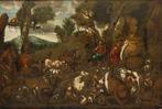 Scuola genovese (XVII) - Orfeo incanta gli animali [cm, Antiek en Kunst