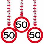 Hangdecoratie 50 Jaar Verkeersbord 75cm 3st, Hobby en Vrije tijd, Verzenden, Nieuw