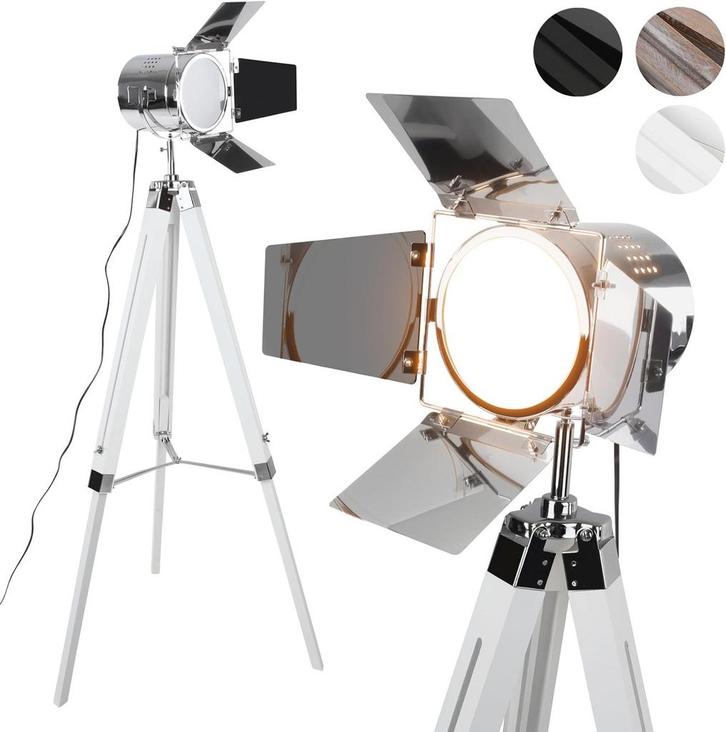 Vloerlamp - Staande lamp - 103-148 cm - Wit - Jago, Huis en Inrichting, Lampen | Vloerlampen, Nieuw, Verzenden