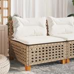 vidaXL Tuinbank zonder armleuning met kussens poly rattan, Tuin en Terras, Tuinsets en Loungesets, Verzenden, Nieuw