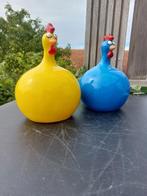 Beeld, set of 2 balloon chickens - 23 cm - polyresin