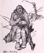 Spotprent over het sturen van krankzinnigen naar het front, Verzenden