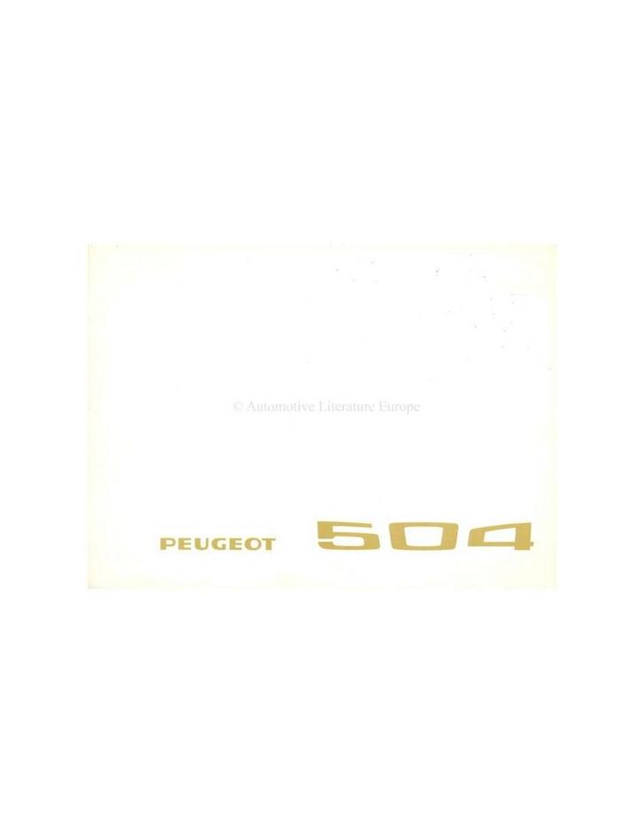 1968 PEUGEOT 504 BROCHURE NEDERLANDS, Boeken, Auto's | Folders en Tijdschriften, Ophalen of Verzenden