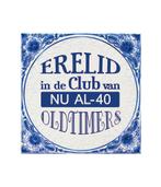 Delfts Blauw Tegel 40 Jaar 14,5cm, Maison & Meubles, Accessoires pour la Maison | Peintures, Dessins & Photos, Verzenden