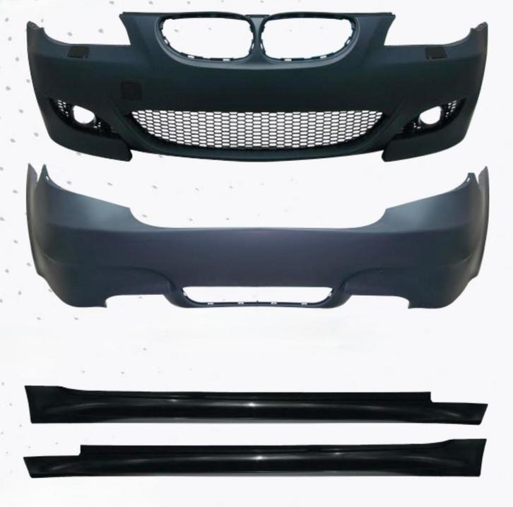 BMW E60 03-10 body kit M5-stijl 4-uitlaat + sideskirts, Auto-onderdelen, Carrosserie, Voor, Achter, Links, Rechts, Bumper, Nieuw
