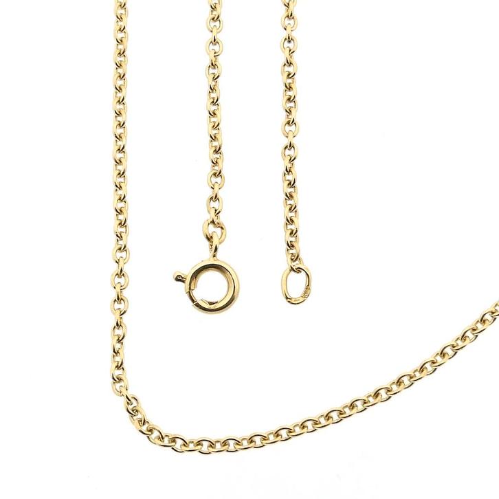 Gouden jasseron schakel ketting | 42,5 cm (gouden ketting), Handtassen en Accessoires, Kettingen, Overige kleuren, Gebruikt, Goud