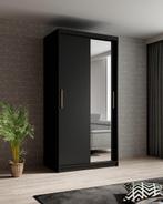 Meubella | Kledingkast mat zwart 100x62x200 schuifdeur, Verzenden, Nieuw