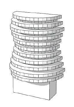 *TIP*  Ronde toonbank met blokjes voor C-PMC-007, Zakelijke goederen, Kantoor en Winkelinrichting | Winkel en Inventaris, Ophalen of Verzenden