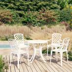 vidaXL 5-delige Bistroset gietaluminium wit, Tuin en Terras, Tuinsets en Loungesets, Verzenden, Nieuw