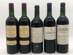 Mixed lot of 5 x 75cl Bordeaux reds from 90s (rood), Ophalen of Verzenden, Rode wijn