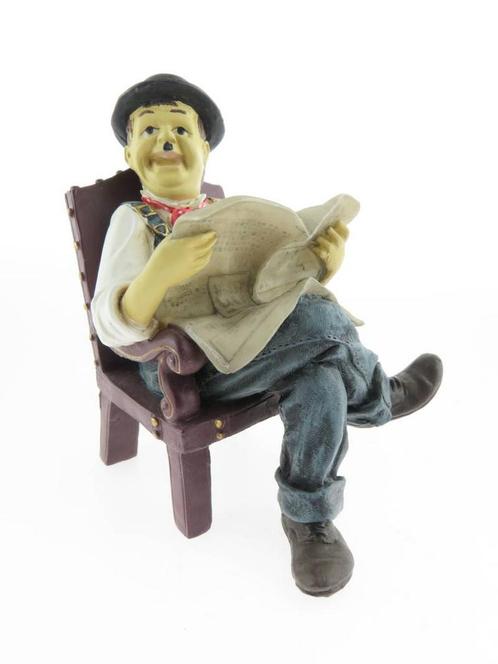 Figuren Laurel & Hardy in luie stoelen,, Huis en Inrichting, Woonaccessoires | Overige, Gebruikt, Verzenden