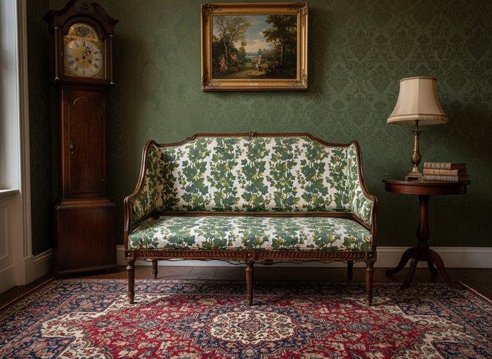 Sofa - Hout, Textiel, Antiek en Kunst, Antiek | Overige Antiek