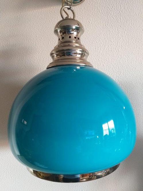 Plafondlamp - Glas, Verchroomd messing, Antiek en Kunst, Curiosa en Brocante