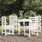 vidaXL 5-delige Tuinset massief grenenhout wit, Tuin en Terras, Tuinsets en Loungesets, Verzenden, Nieuw, Tuinset