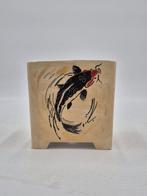 Handgetekende bonsaipot met koi - verzamelstuk - Hoogte