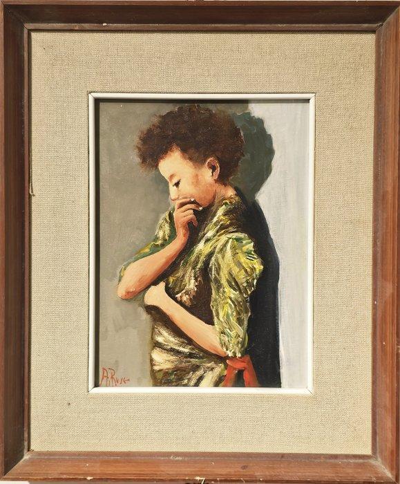 A. Russo (XX) - Prima vergogna, Antiquités & Art, Art | Peinture | Classique