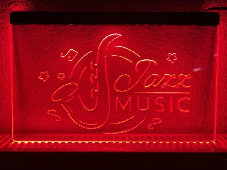Jazz muziek neon bord lamp LED verlichting reclame lichtbak, Huis en Inrichting, Lampen | Overige, Nieuw, Verzenden