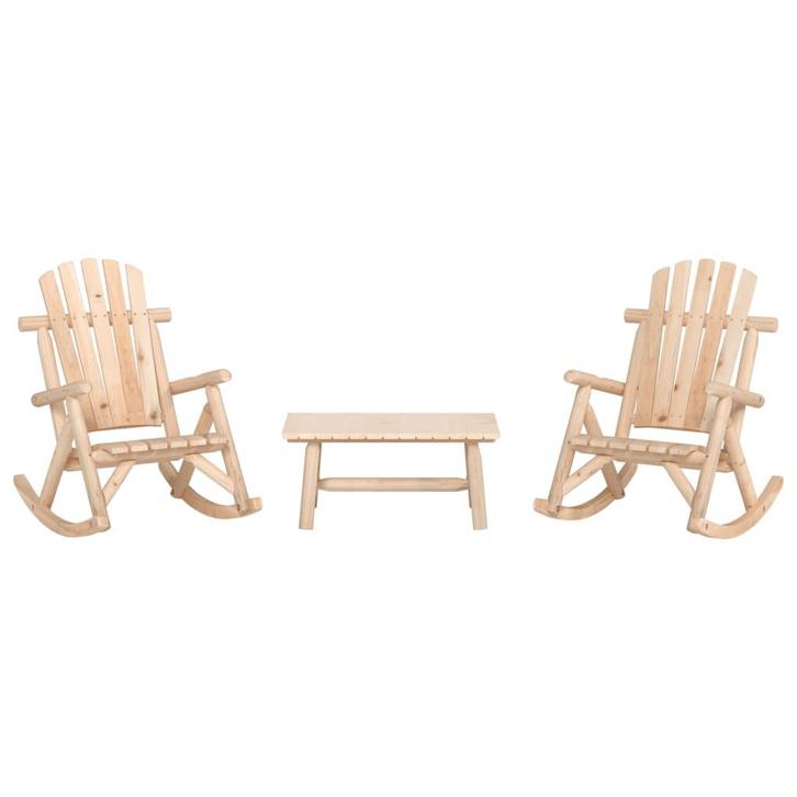vidaXL 3-delige Loungeset massief vurenhout, Tuin en Terras, Tuinsets en Loungesets, Loungeset, Nieuw, Verzenden
