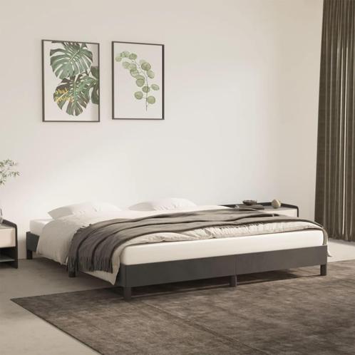 vidaXL Bedframe fluweel donkergrijs 160x200 cm, Maison & Meubles, Chambre à coucher | Lits, Envoi