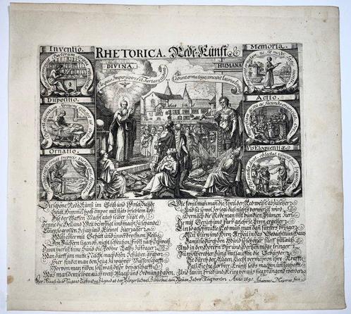 Broadside, Joh. Meyer - Rhetorica [Rhetorics, Rede-Kunst],, Antiek en Kunst, Antiek | Boeken en Manuscripten