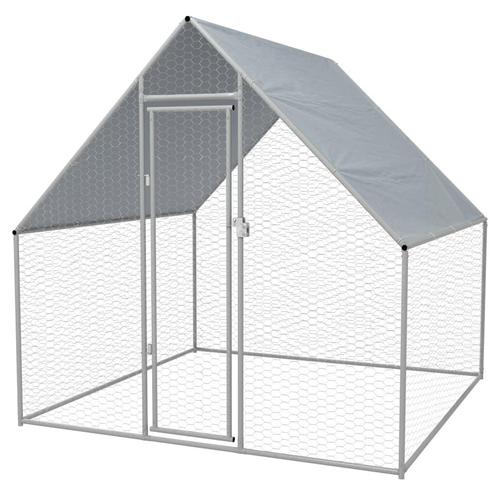 vidaXL Cage extérieure pour poulets Acier galvanisé 2 x, Animaux & Accessoires, Rongeurs & Lapins | Cages & Clapiers, Neuf, Envoi