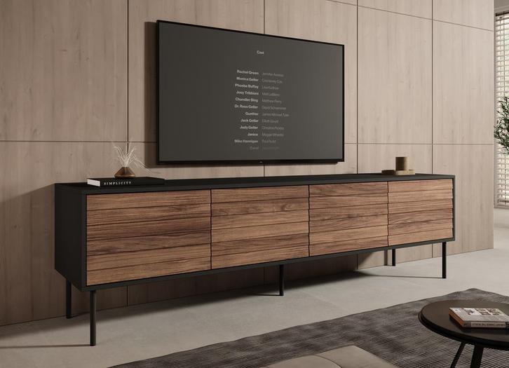 Meubella | TV-Meubel eiken 200x40x55 | hotel chique modern, Huis en Inrichting, Kasten |Televisiemeubels, 25 tot 50 cm, Nieuw