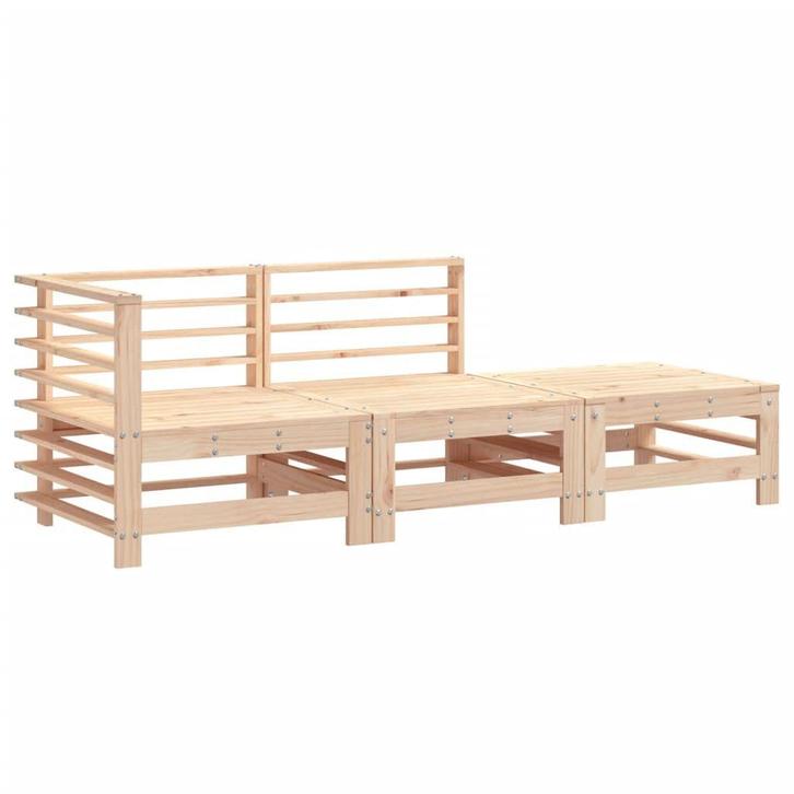 Massief Hout Loungeset | Tweede Kansje | Tuin Genot, Tuin en Terras, Tuinsets en Loungesets, Nieuw, Hout, Loungeset, 4 zitplaatsen
