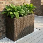 Rattan plantenbak 3-in-1 - donkerbruin - 70 x 24 x 60 cm, Huis en Inrichting, Verzenden